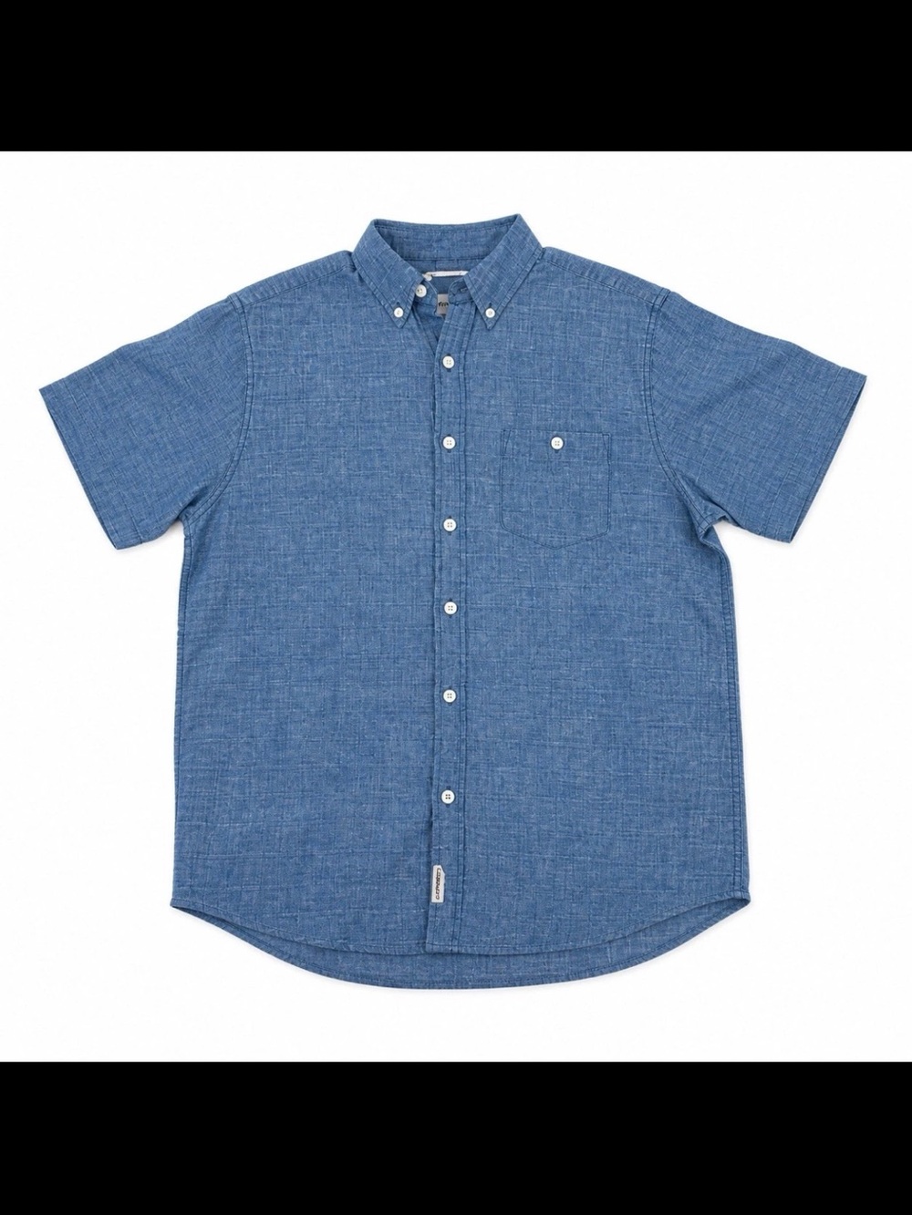 Weatherproof Vintage Men’s Large Linen Button Front Shirt Blue Short Sleeve